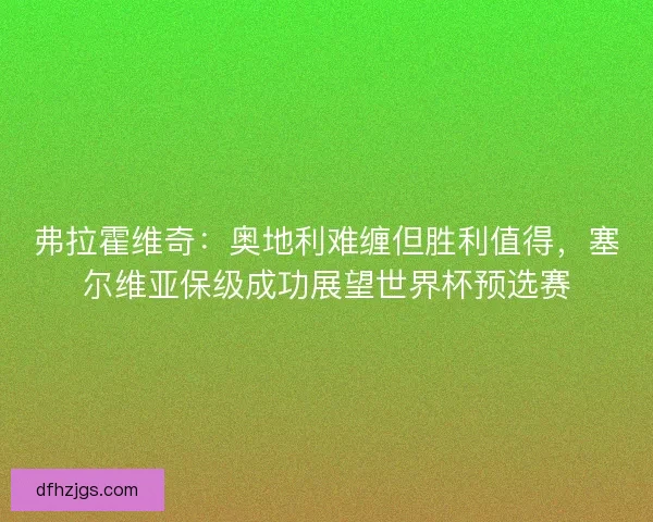 弗拉霍维奇：奥地利难缠但胜利值得，塞尔维亚保级成功展望世界杯预选赛