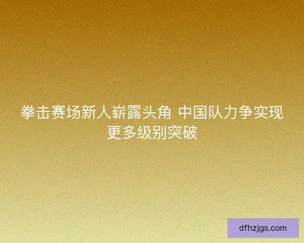 拳击赛场新人崭露头角 中国队力争实现更多级别突破