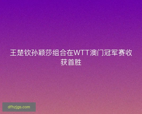 王楚钦孙颖莎组合在WTT澳门冠军赛收获首胜